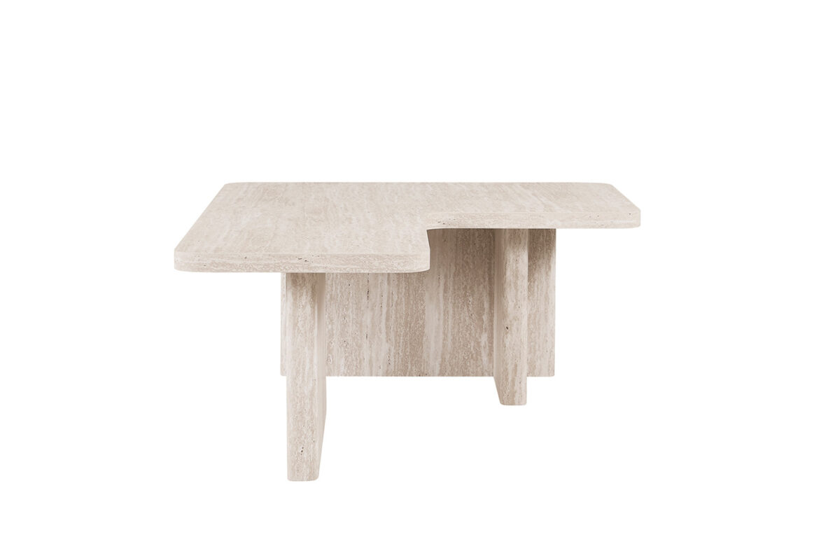 Salontafel Matera Vierkant 120 cm travertinlook beige Japandi – foto 8
