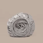 Hoeslaken 160 x 200 x 30 cm Taupe TENCEL™ Satijn Ademend