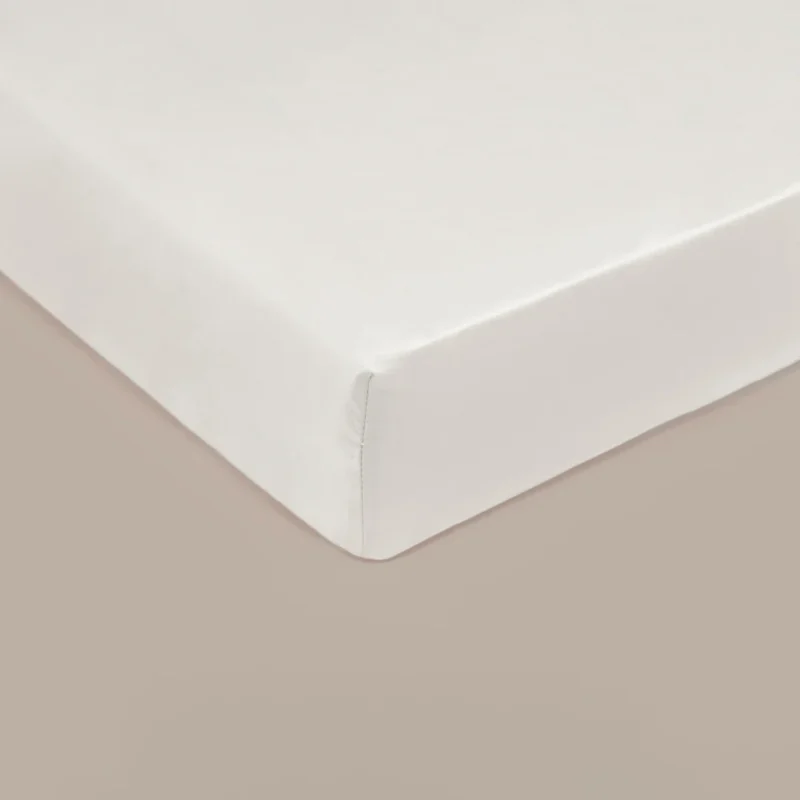 Topper Hoeslaken 180 x 210 cm Off White TENCEL™ Satijn Luxe - Afbeelding 2