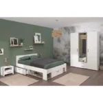 Slaapkamer set 140 x 190/200 cm Wit eiken Parisot Dream