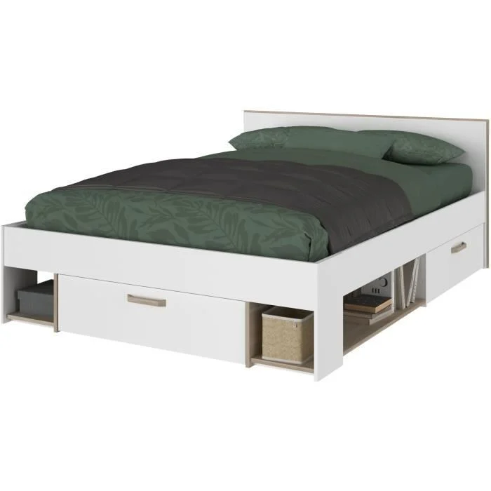 Slaapkamer set 140 x 190/200 cm Wit eiken Parisot Dream - Afbeelding 2