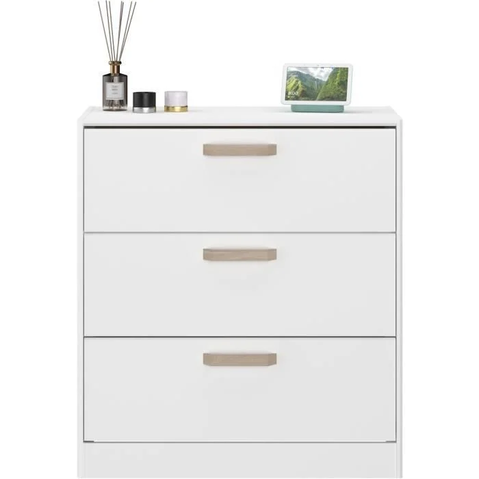 Slaapkamerset 140 x 190/200 cm Wit & eiken Compleet Parisot - Afbeelding 4