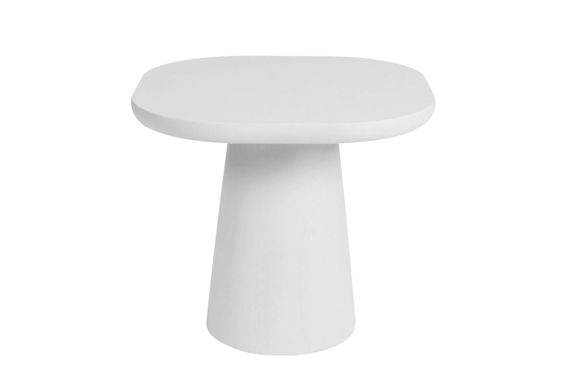 Bijzettafel Cascais Ovaal 55 cm cementlook ecru Japandi – foto 4