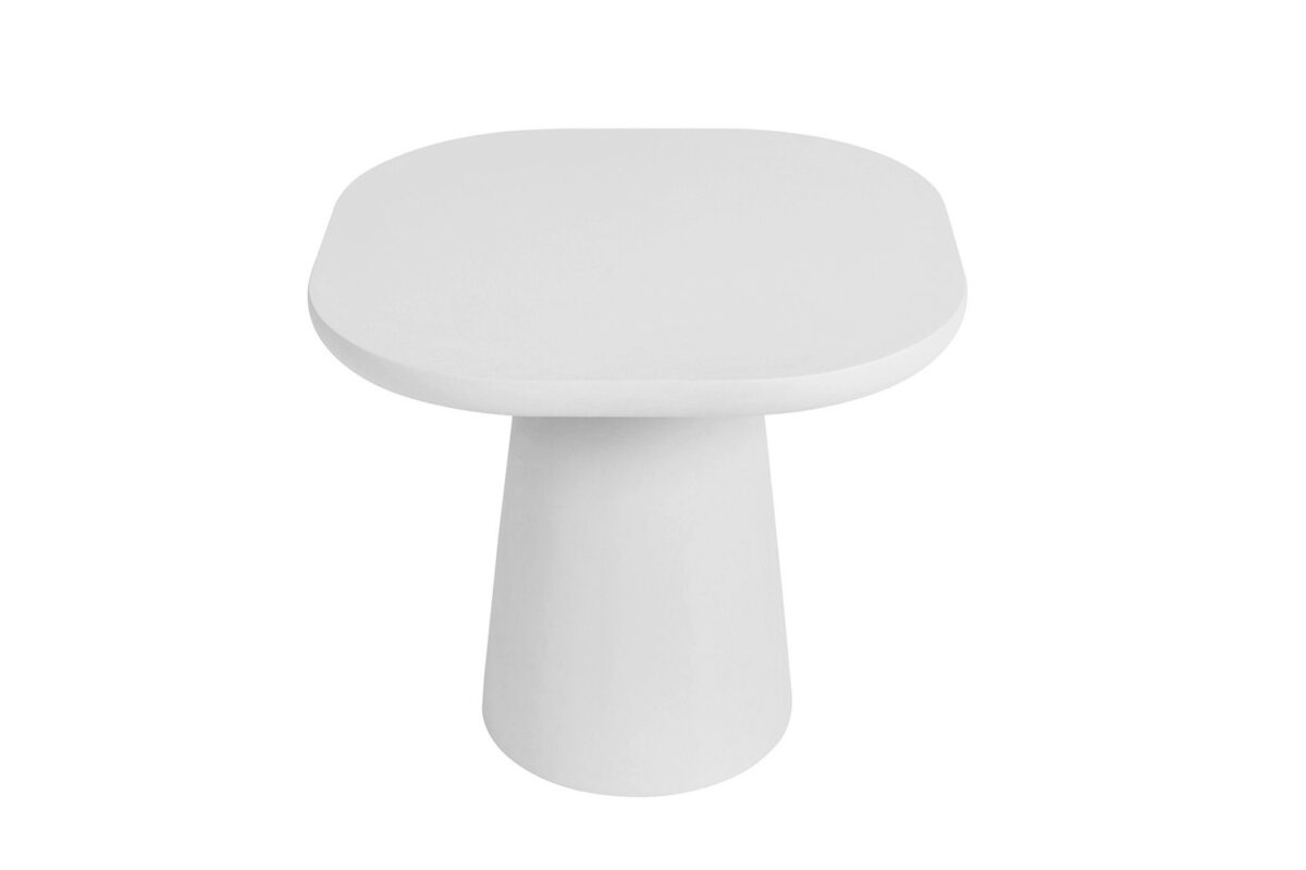 Bijzettafel Cascais Ovaal 55 cm cementlook ecru Japandi – foto 5