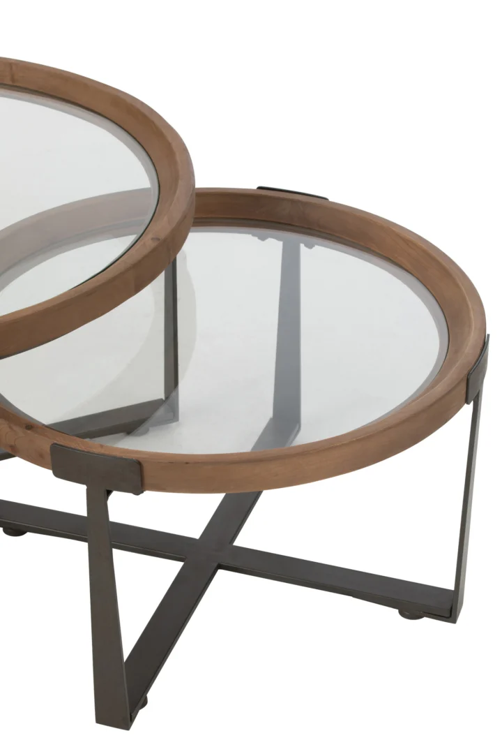 Een close-up van de Salontafel Zwart, een vierkante zwarte salontafel van 80 x 43 cm, gemaakt van metaal.