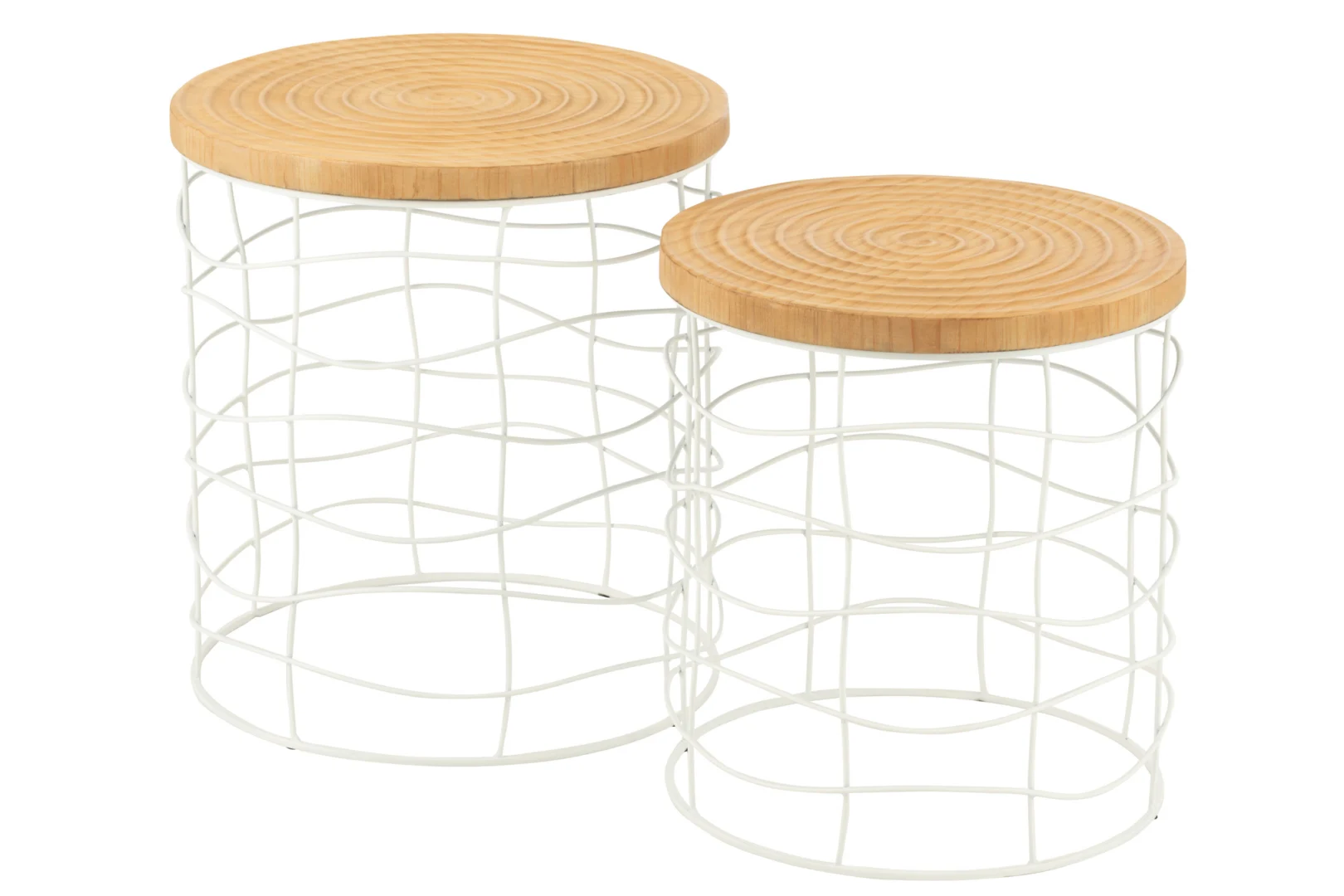 De Bijzettafel Wit 45 x 45 CM Vierkant is een vierkante bijzettafel gemaakt van grenenhout met een wit metalen onderstel met een rasterpatroon. Het compacte formaat maakt het ideaal om naast andere tafels van verschillende hoogtes te plaatsen.