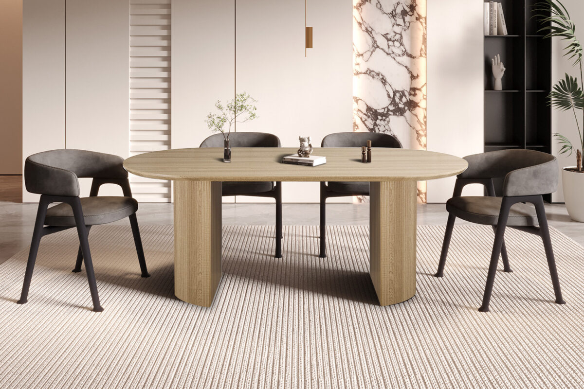 Eettafel Mykonos Ovaal 200 cm eiken naturel Japandi