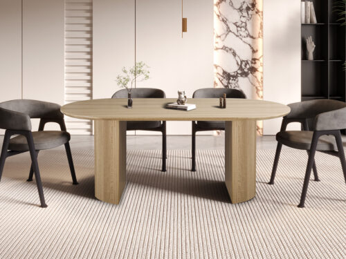 Eettafel Mykonos Ovaal 200 cm eiken naturel Japandi
