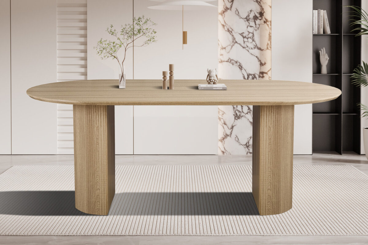 Eettafel Mykonos Ovaal 200 cm eiken naturel Japandi – foto 2