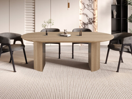 Eettafel Mykonos Ovaal 220 cm eiken naturel Japandi