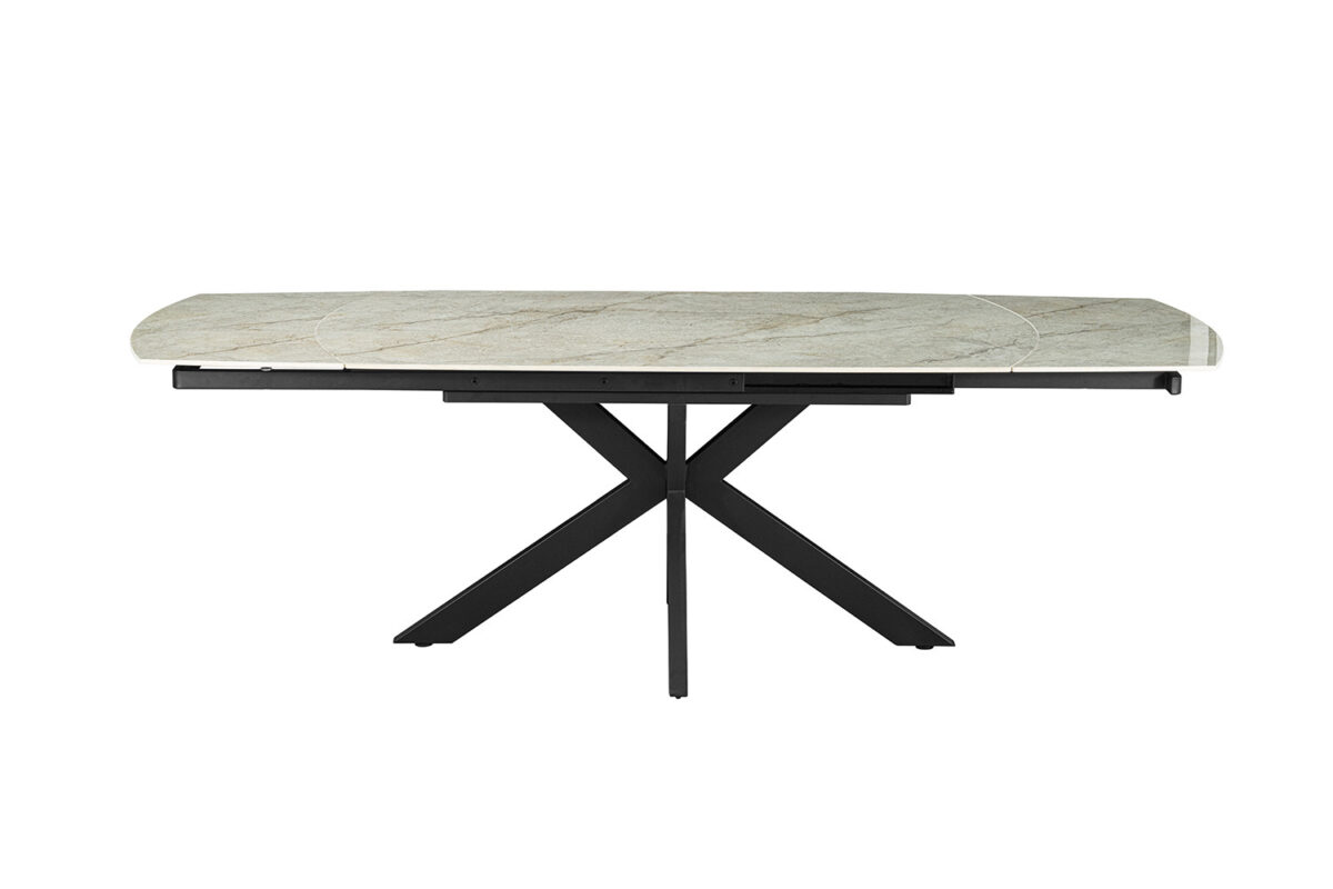 Uitschuifbare eettafel Athene Deens ovaal 160-240 cm steen beige – foto 4
