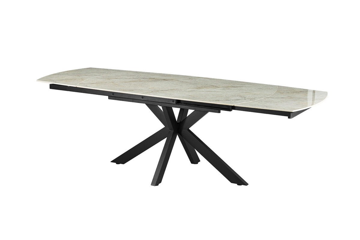 Uitschuifbare eettafel Athene Deens ovaal 160-240 cm steen beige – foto 5