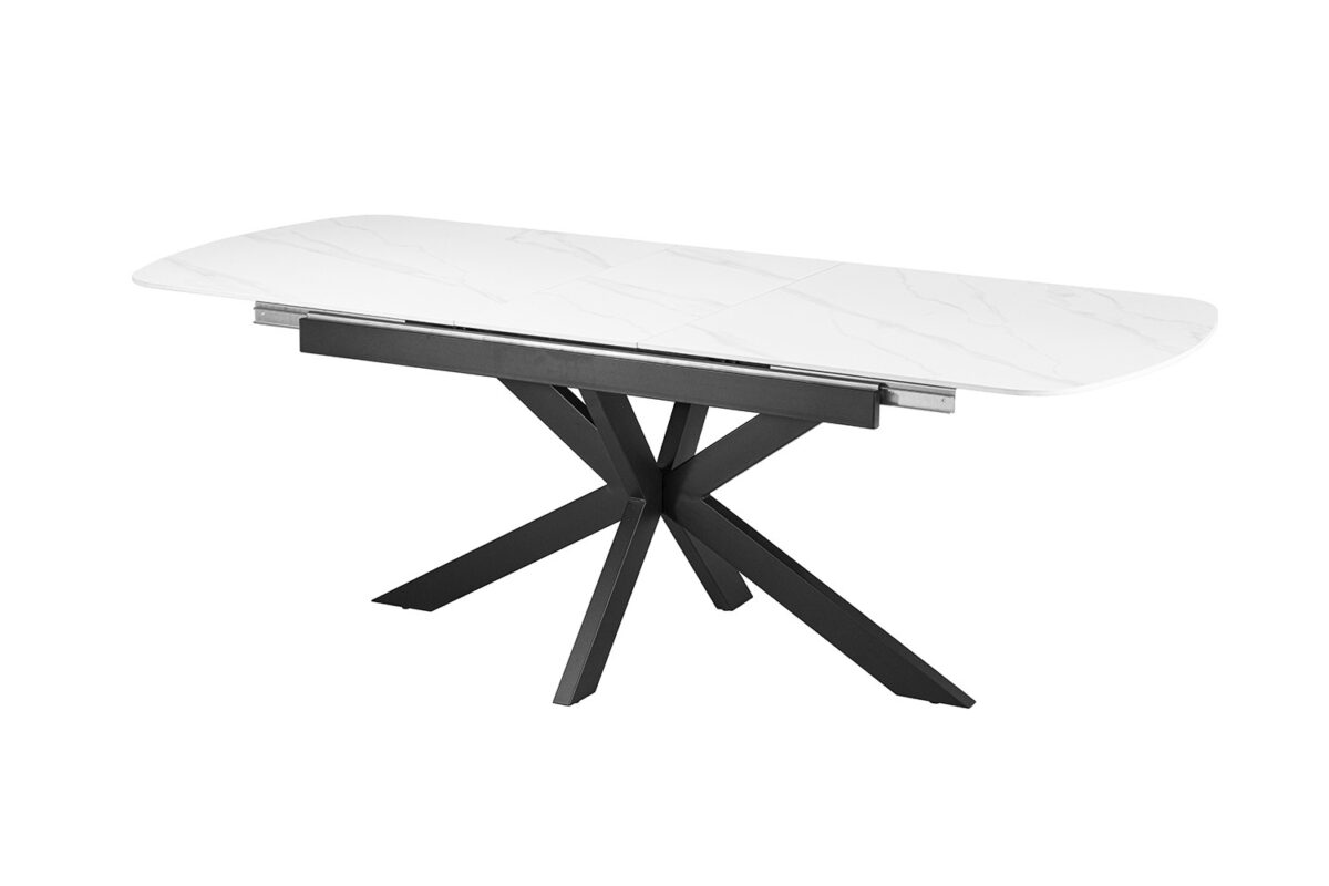 Uitschuifbare eettafel Kreta Deens ovaal 180-220 cm steen wit – foto 5