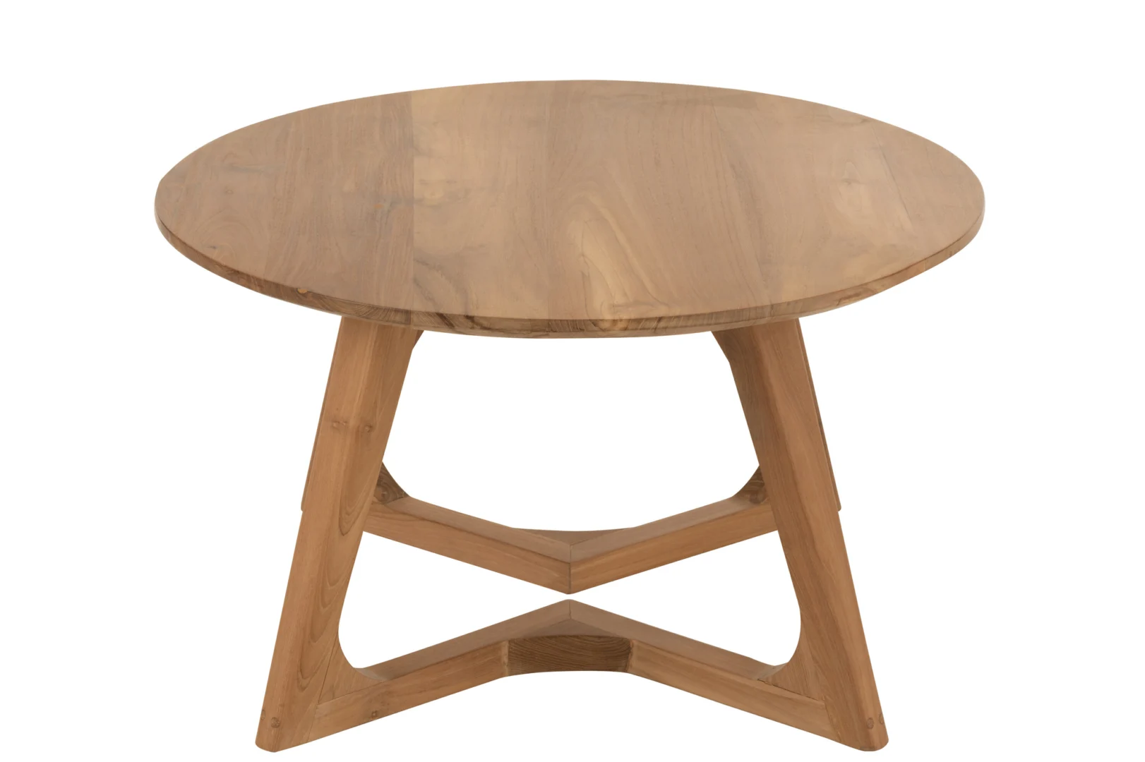 De Salontafel Teak 80 x 45 CM Vierkant is een vierkante teakhouten tafel met een gladde afwerking en een stevig onderstel, afgebeeld tegen een effen witte achtergrond.