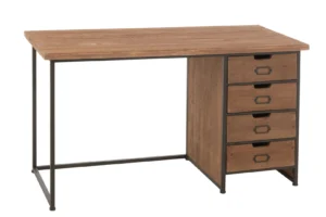 Bureau 140x60 MDF naturel. Functioneel design met houten blad en lades.