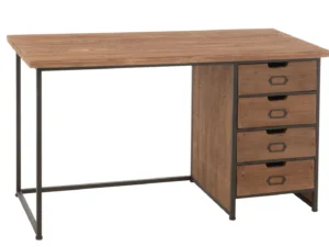 Bureau 140x60 MDF naturel. Functioneel design met houten blad en lades.