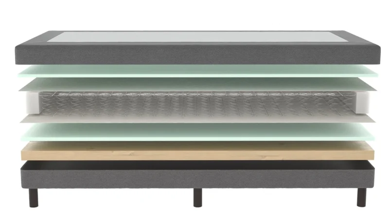 Boxspring Antraciet Bonellvering Extra Comfort 100 x200 - Afbeelding 2