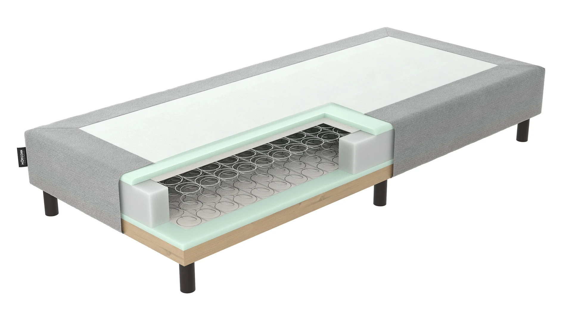 Morgen Losse boxspring Bonellvering Grijs 70x210 - Afbeelding 3