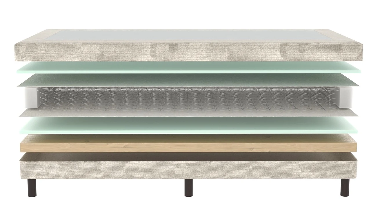 Boxspring Beige Losse Box Bonellvering 100 x220 Mörgenn - Afbeelding 2