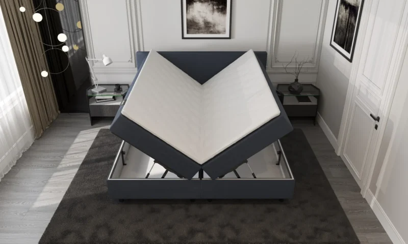 Boxspring Donkerblauw met Opbergruimte 180 x210 Compleet - Afbeelding 3