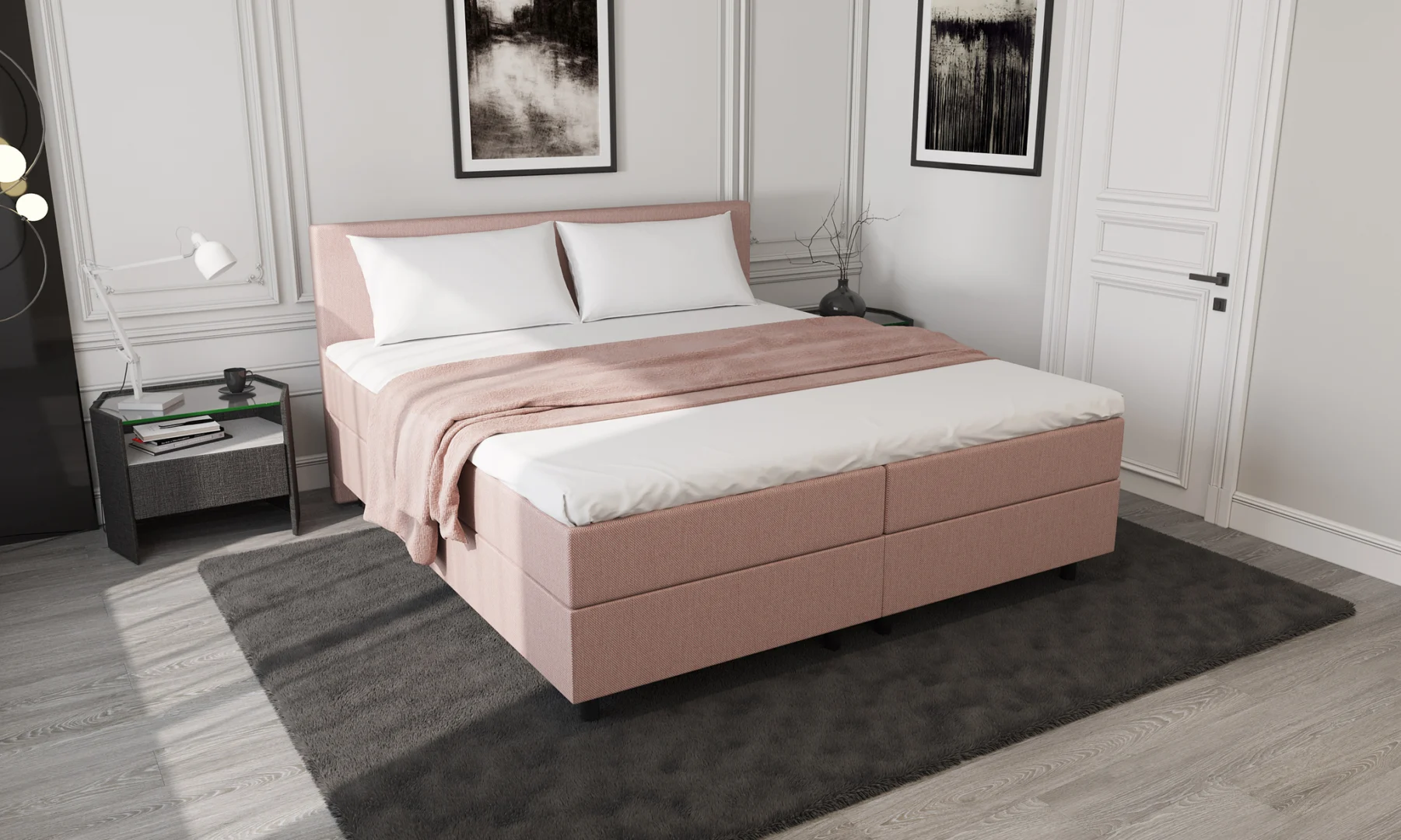 Boxspring Oud Roze met Opbergruimte 180 x200 Pocketvering - Afbeelding 6
