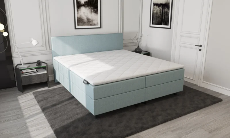 Boxspring Blauw met Opbergruimte 160 x210 Pocketvering - Afbeelding 5