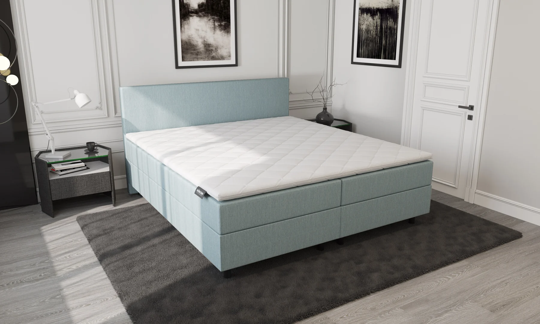 Boxspring Blauw met Opbergruimte 160 x210 Pocketvering - Afbeelding 5