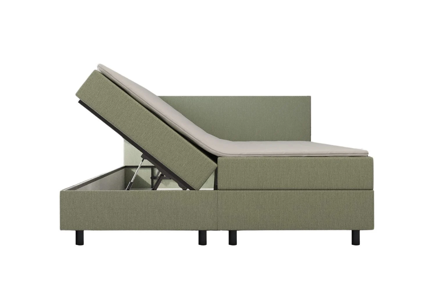 Boxspring Groen met Opbergruimte 140 x210 Pocketvering