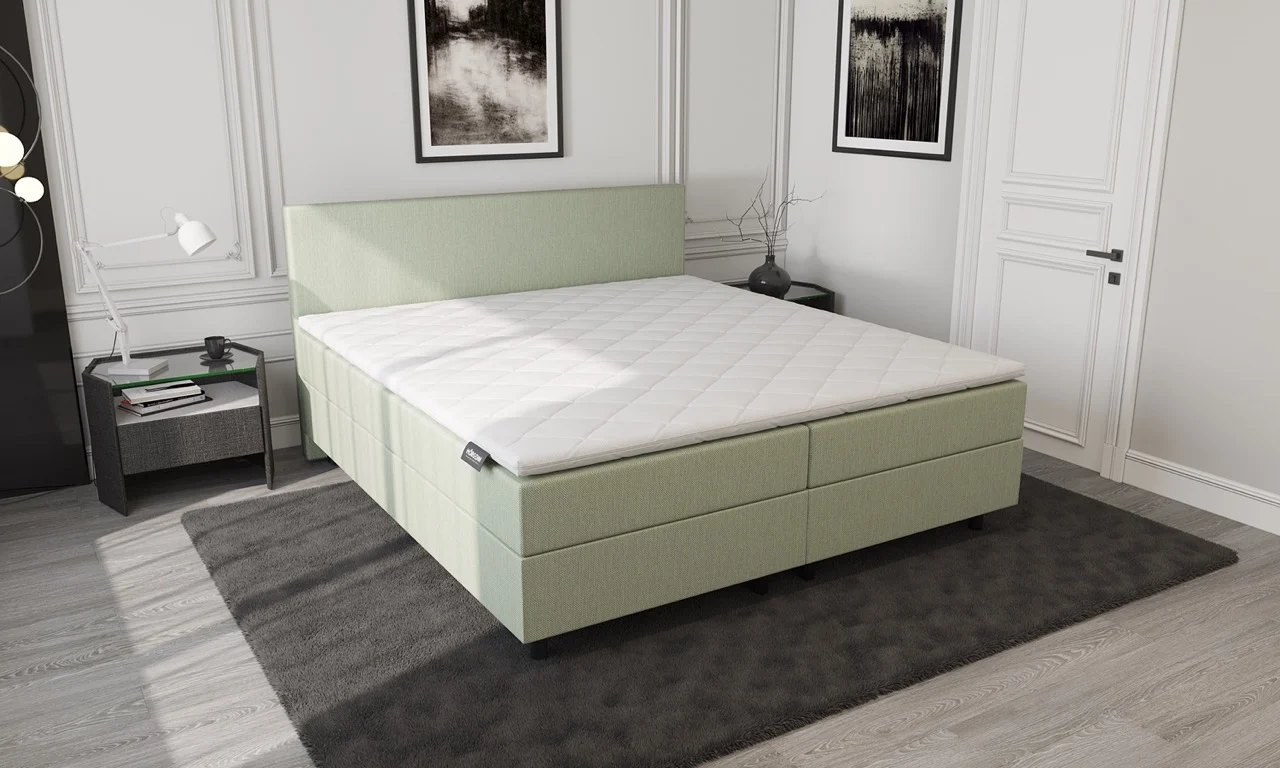 Boxspring Groen met Opbergruimte 140 x210 Pocketvering - Afbeelding 5