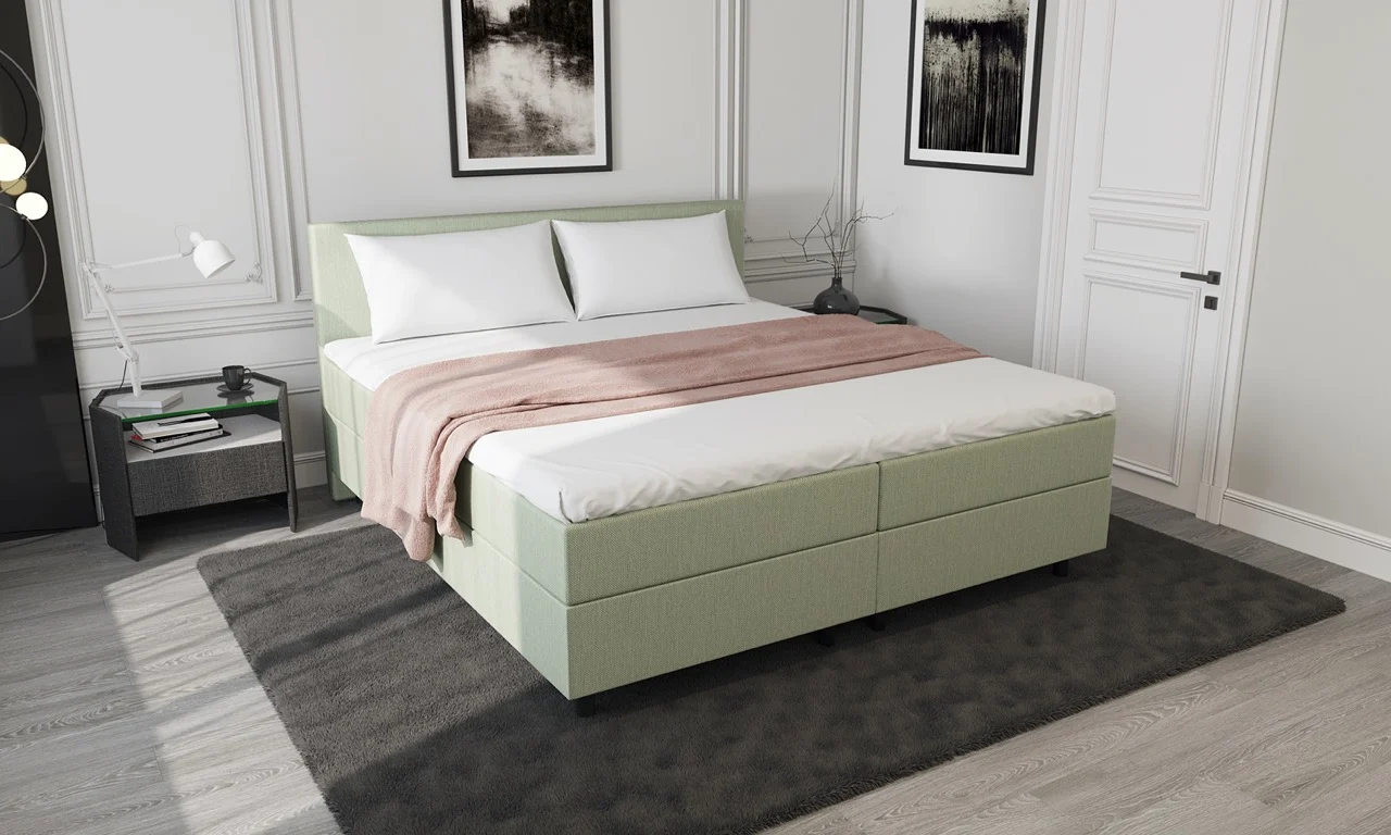 Boxspring Groen met Opbergruimte 140 x210 Pocketvering - Afbeelding 6