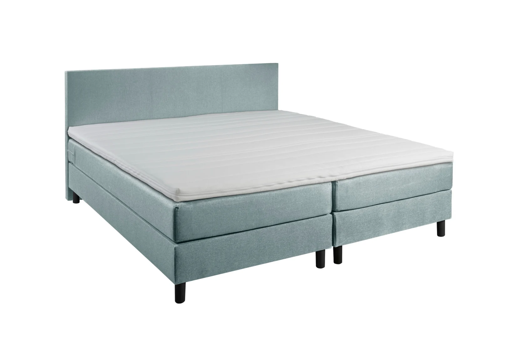 Boxspring Hout Blauw 7-zones met koudschuim topper 90 x200