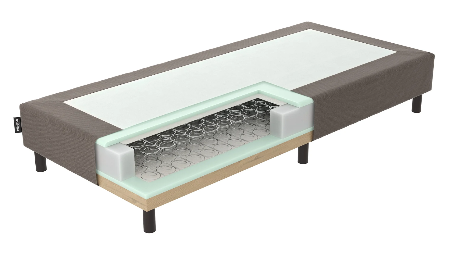 Boxspring Bruin Losse Luxe Bonellvering 120 x220 - Afbeelding 3
