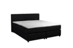 Boxspring Stof Zwart Pocketvering Koudschuim Topper 200 x200