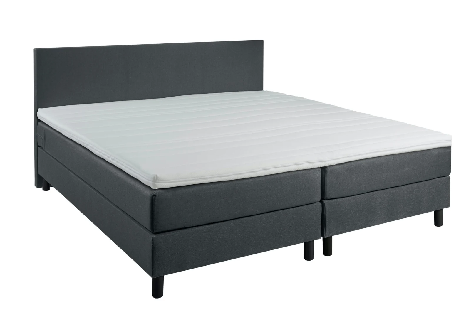 Boxspring Hout Antraciet 200 x200 7-zones Pocketvering Topper
