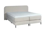 Boxspring Bouclé Beige 7-zones Pocketvering Topper