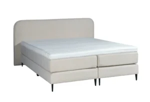 Boxspring Bouclé Beige 7-zones Pocketvering Topper
