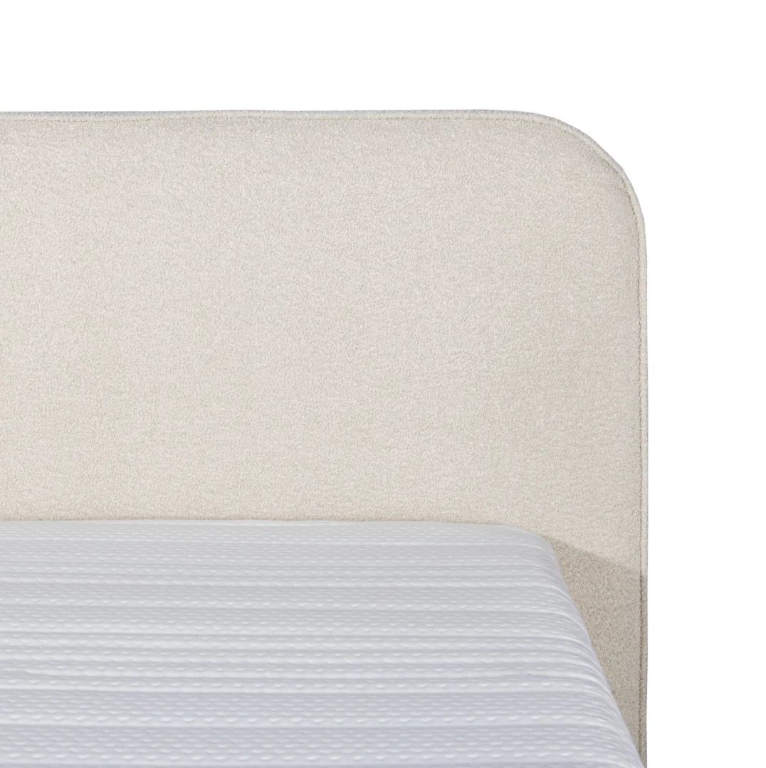 Boxspring Bouclé Beige 90 x200 Gerecycled PET Pocketveren - Afbeelding 2