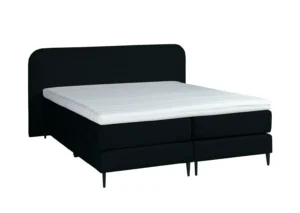 Boxspring Bouclé Zwart Luxe Pocketvering Koudschuim 140 x210