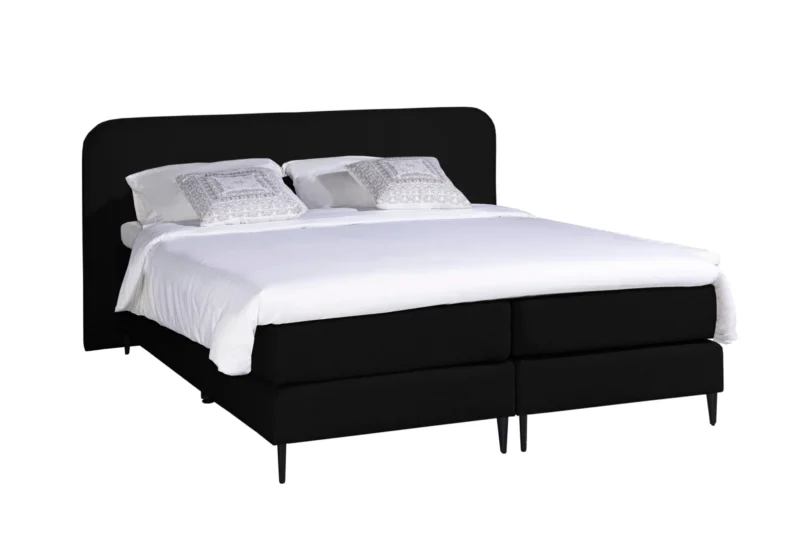 Boxspring Bouclé Zwart Luxe Pocketvering Koudschuim 140 x210 - Afbeelding 2