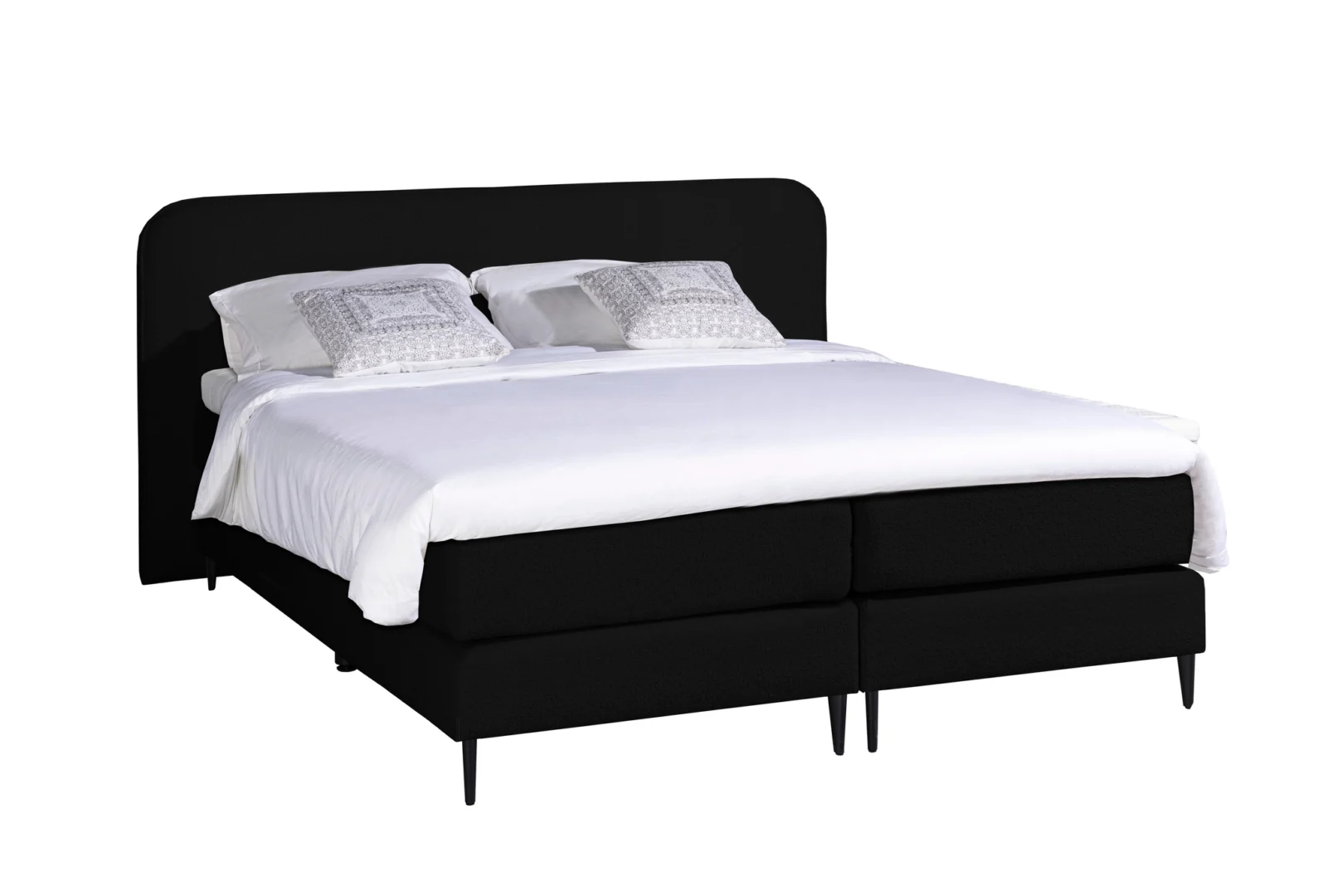 Boxspring Bouclé Zwart Luxe Pocketvering Koudschuim 140 x210 - Afbeelding 2