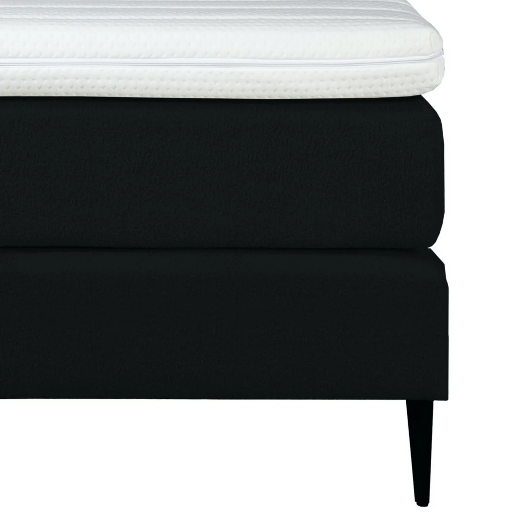 Boxspring Bouclé Zwart Luxe Pocketvering Koudschuim 140 x210 - Afbeelding 4