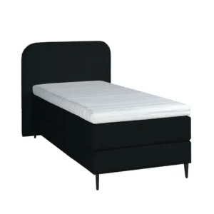 Boxspring Bouclé Zwart 90 x210 met Pocketvering & Topper