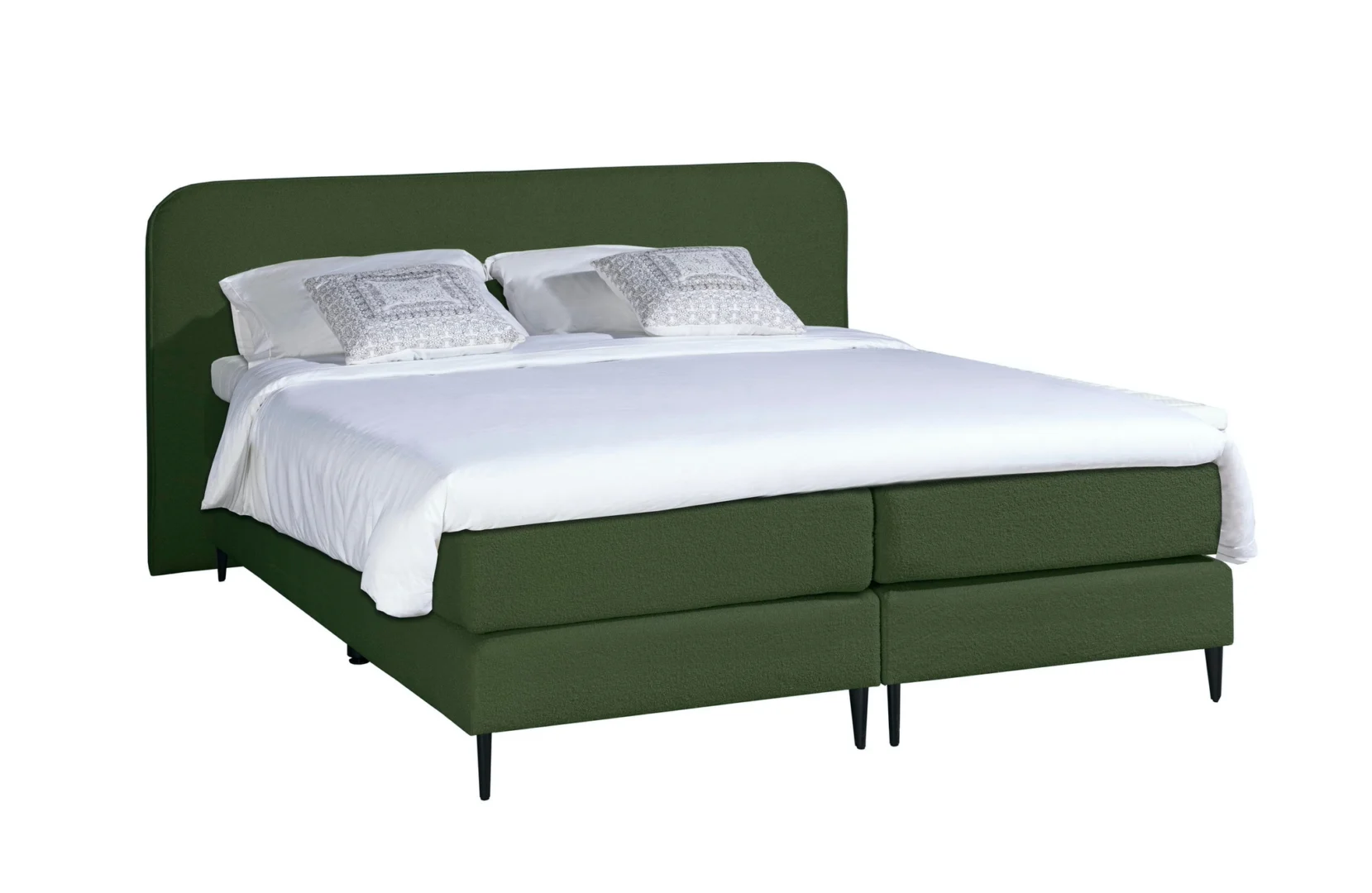 Boxspring Bouclé Groen Pocketvering Topper Gerecycled - Afbeelding 2