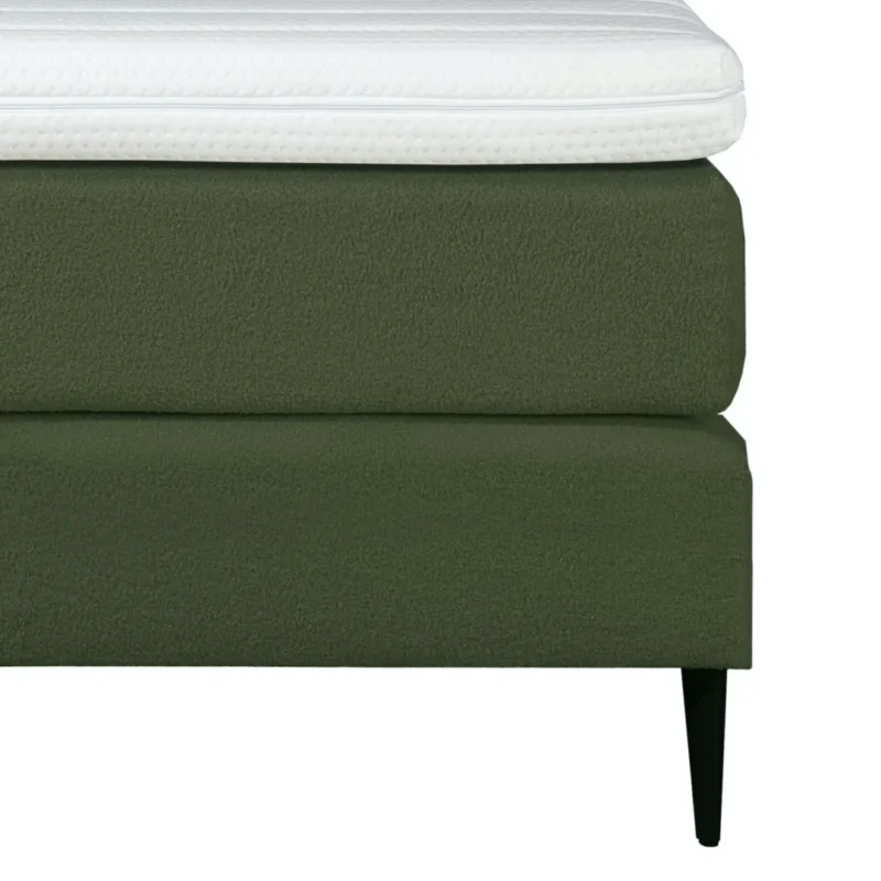 Boxspring Bouclé Groen Pocketvering Topper Gerecycled - Afbeelding 4