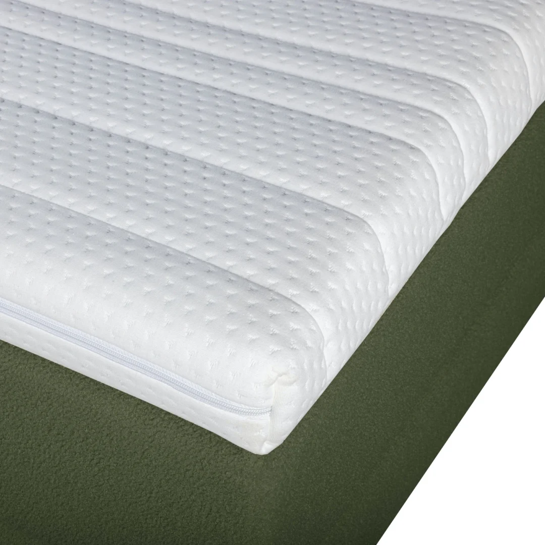 Boxspring Bouclé Groen Pocketvering Topper Gerecycled - Afbeelding 5