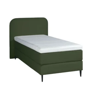 Boxspring Bouclé Groen Pocketvering Koudschuim Topper 90 x200