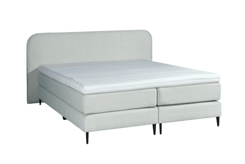 Boxspring Gerecyclede Bouclé Wit Pocketvering HR-topper