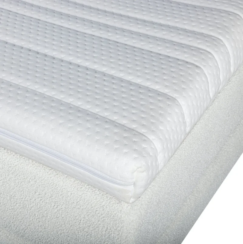 Boxspring Bouclé Wit Pocketvering Koudschuim Topper 160 x210 - Afbeelding 5