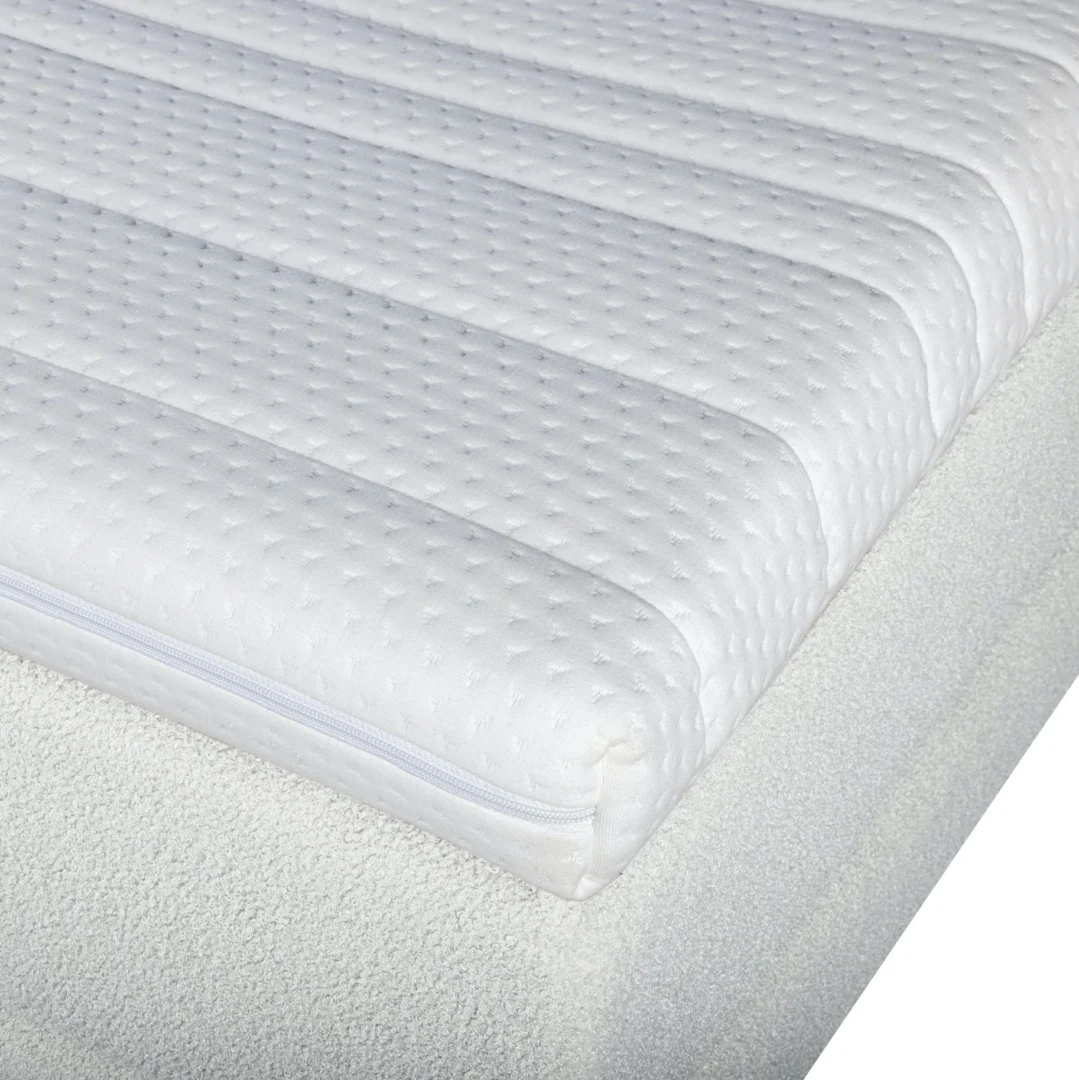 Boxspring Bouclé Wit Compleet Pocketvering Koudschuimtopper - Afbeelding 5