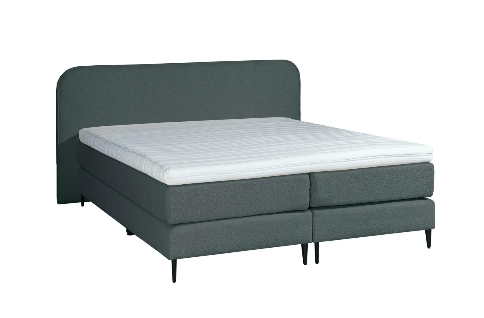 Boxspring Gerecyclede Bouclé Antraciet Pocketvering 160 x210